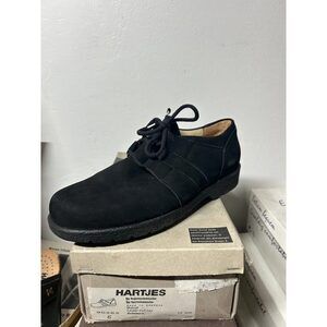 Vintage Hartjes‎ Women's Black Nubuck Lace up Casual Shoe 90262